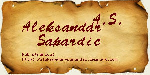 Aleksandar Sapardić vizit kartica